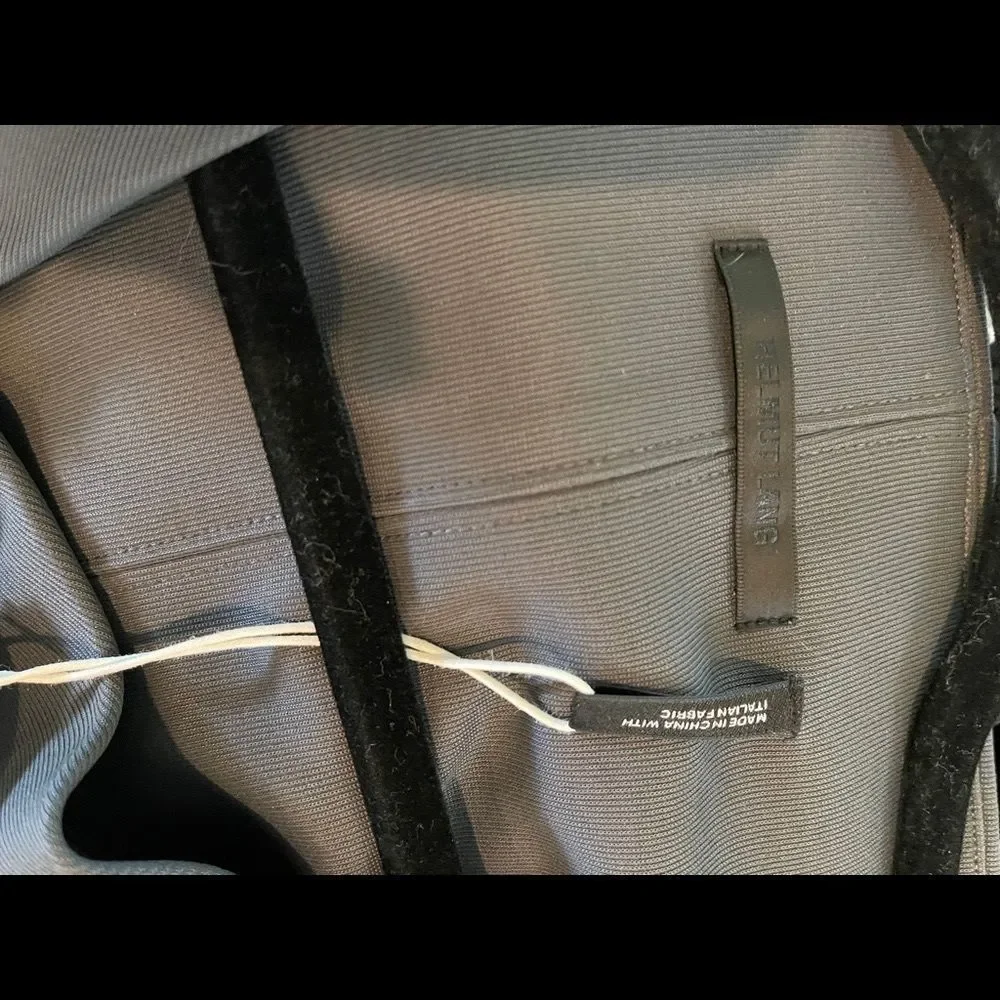 Helmet Lang Gray Twist Neck Ribbed Dress Large NWT - Picture 13 of 13